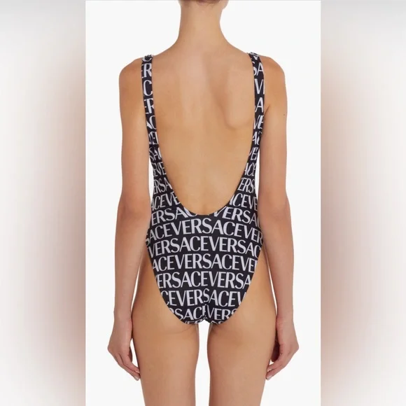 Versace Logo One-Piece Swimsuit, Size 1 fit 2 US, $575 - Picture 5 of 13